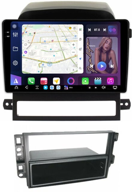 Магнитола для Chevrolet Captiva 2006-2011 (перенос БК вниз) - FarCar GX022M монитор 9.5" 2K QLED на Android 14, TS20, 6+128Гб, CarPlay, 4G SIM-слот
