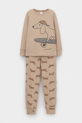 пижама  для мальчика  К 1541/нежный бежевый,таксы