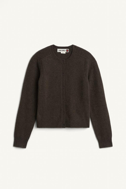 ZARА КАРДИГАН ИЗ СМЕСОВОЙ ШЕРСТИ, ШОКОЛАДНЫЙ