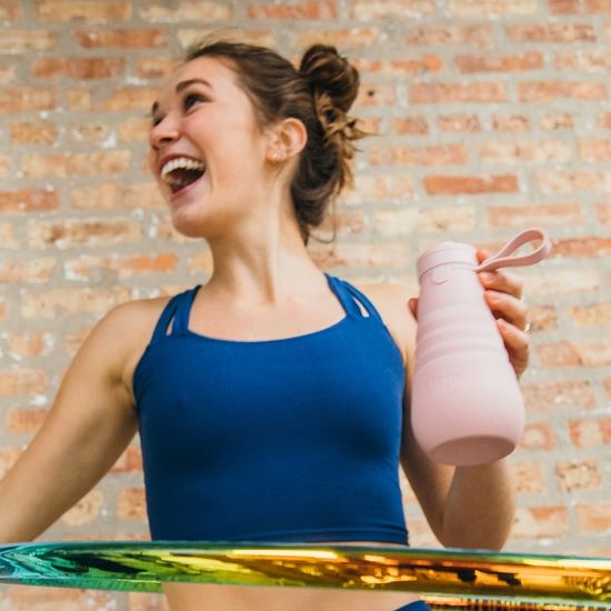 Бутылка складная силиконовая Stojo Sports Bottle Carnation, 20 oz / 590 мл