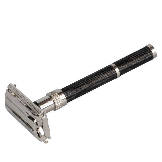 Т-образная бритва (станок) Erbe, цвет хром, ручка черная