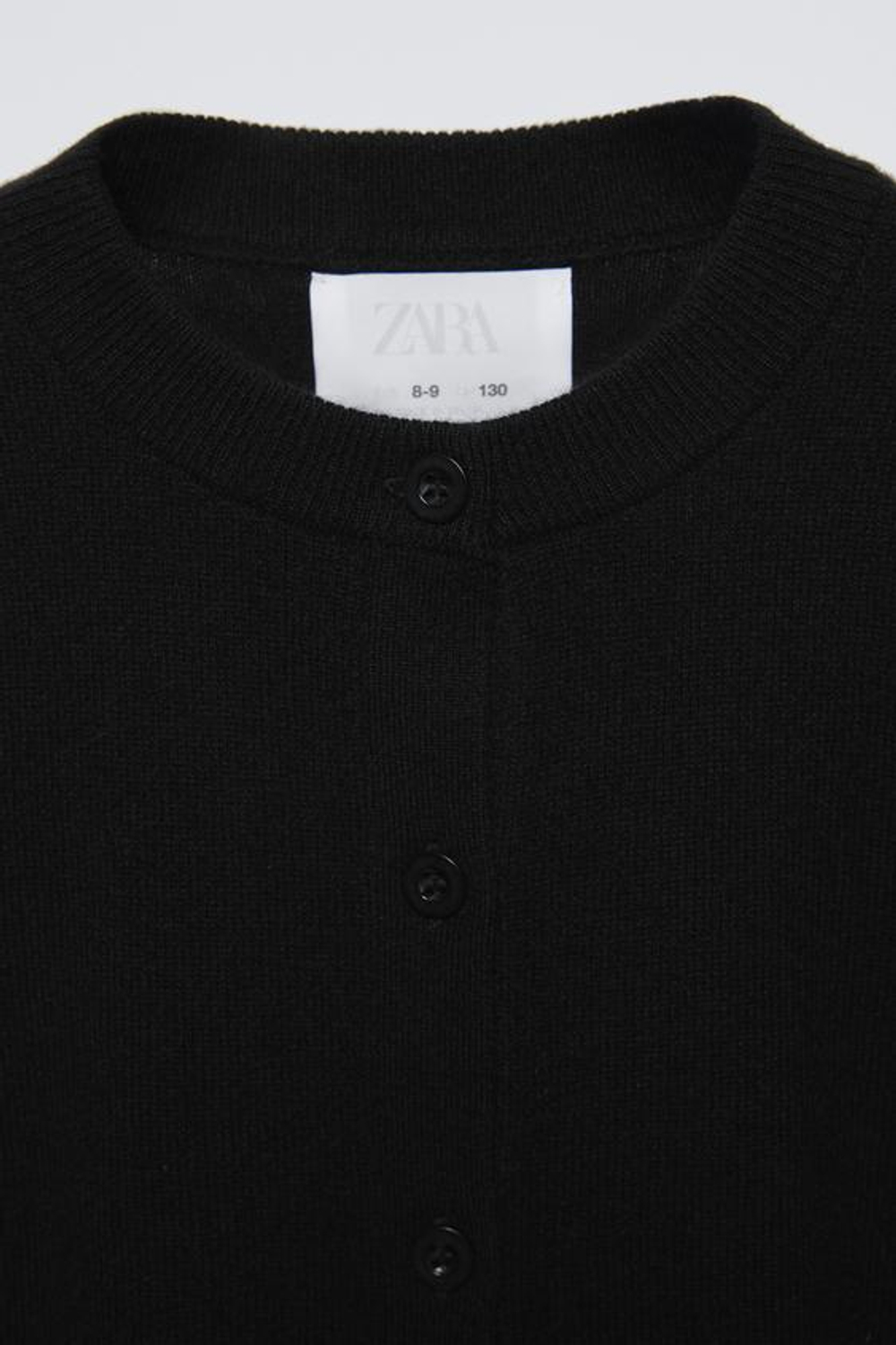 ZARA КАРДИГАН ИЗ 100% КАШЕМИРА, ЧЕРНЫЙ