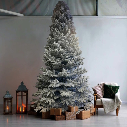 Большая елка заснеженная «Сказочная» (Литая+пвх) от 3 до 8 м