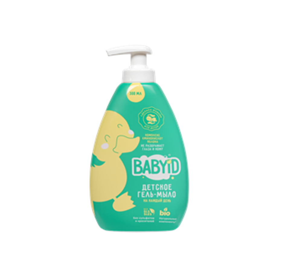 Гель-мыло на каждый день яблоко и ромашка для детей с рождения, 300мл (BABYiD)