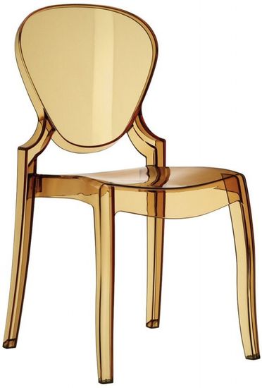 Стул прозрачный янтарный Queen Италия PEDRALI