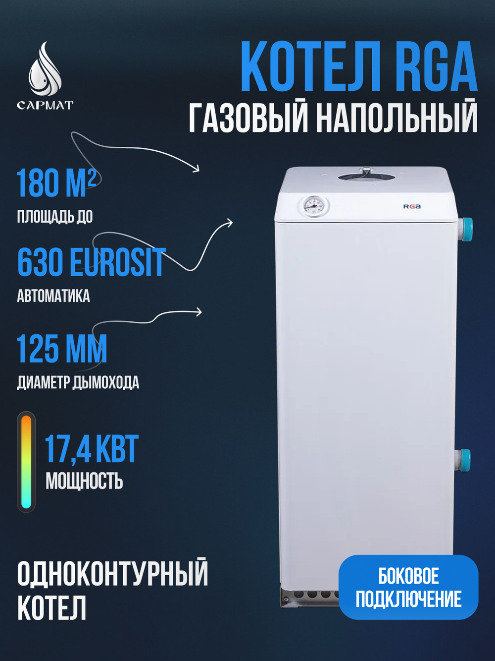 Котел напольный газовый RGA АОГВ 17,4-3 исп 7 (RGA 17 хChange 2210-065)