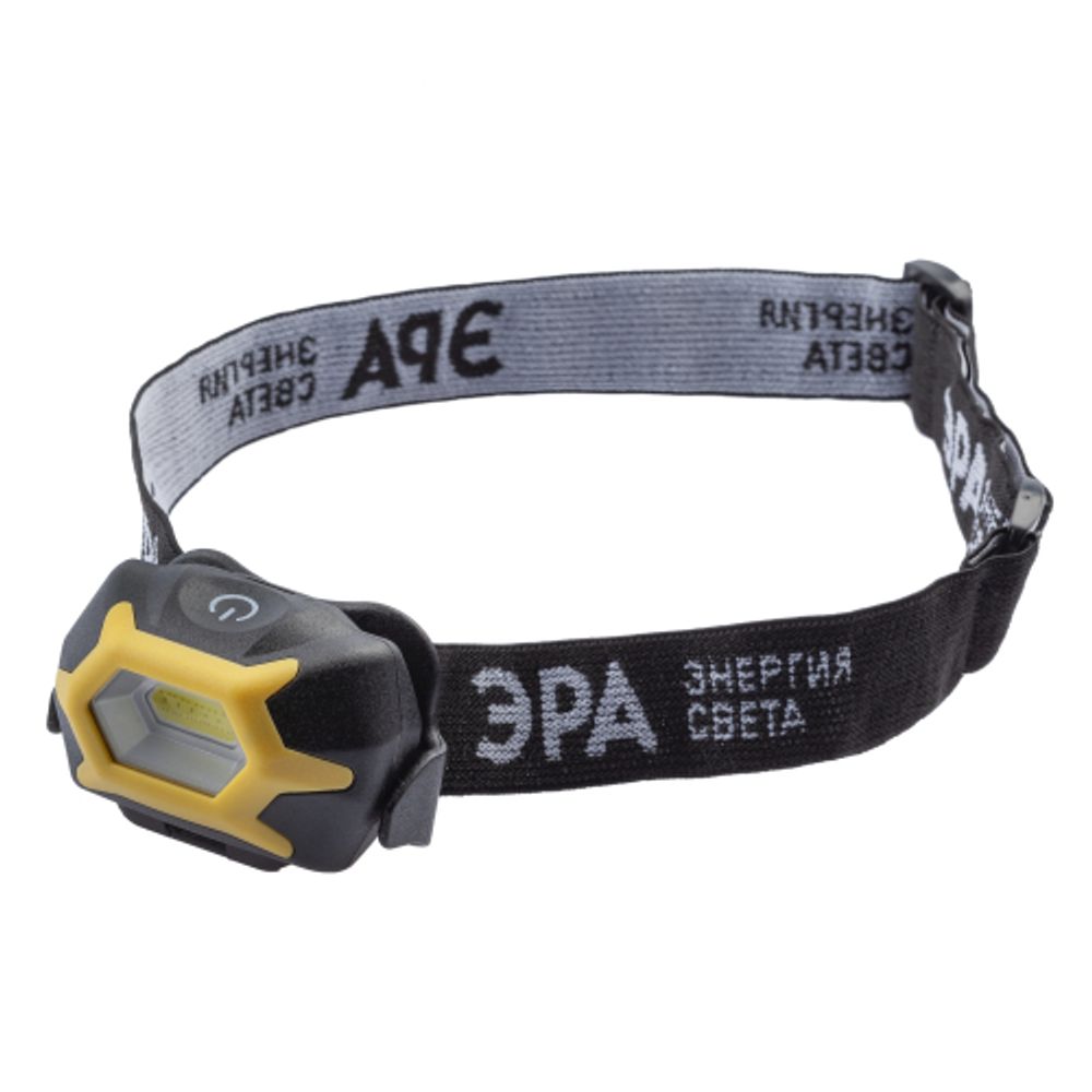 Фонарь налобный светодиодный ЭРА Рабочие Практик GB-701 на батарейках с адаптивным уголом наклона 3 режима желто-черный | Налобные фонари