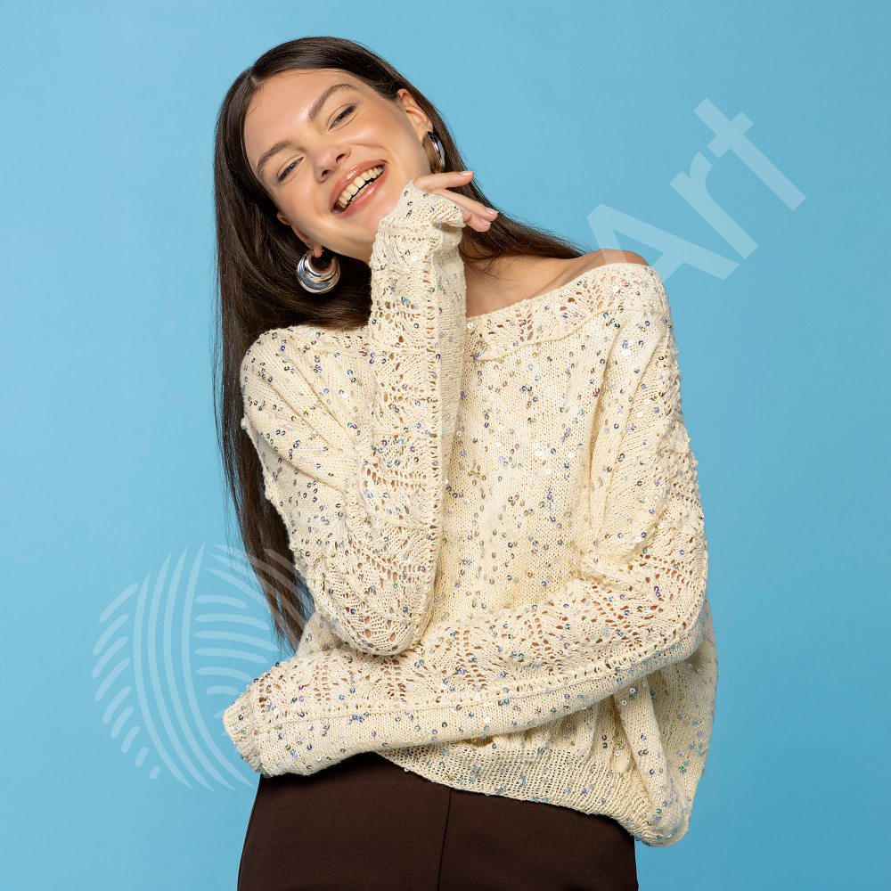 Пряжа YarnArt Cotton Gold Paillettes (7110)