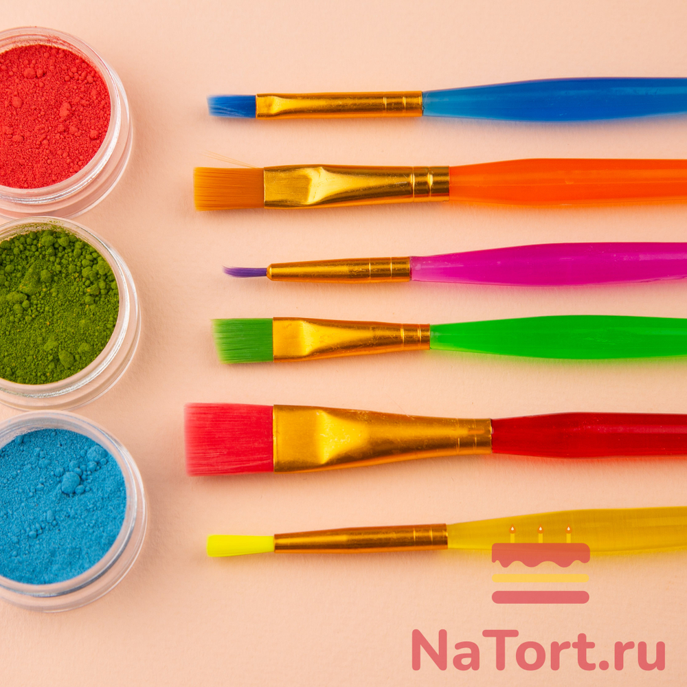 Кисти кондитерские цветные (набор 6 шт)