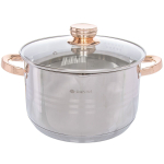 Кастрюля нерж, 6.5 л, с крыш, Daniks, Вена, SD-Т87-24, индукц