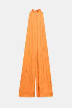 ZARA АТЛАСНЫЙ КОМБИНЕЗОН — ZW COLLECTION, ОРАНЖЕВЫЙ