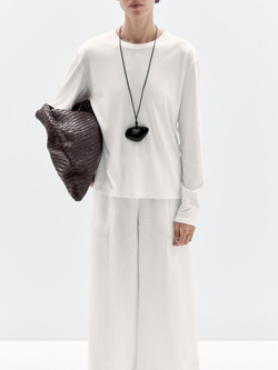 Massimo Dutti Большая плетеная сумка-шопер из кожи наппа, коричневый