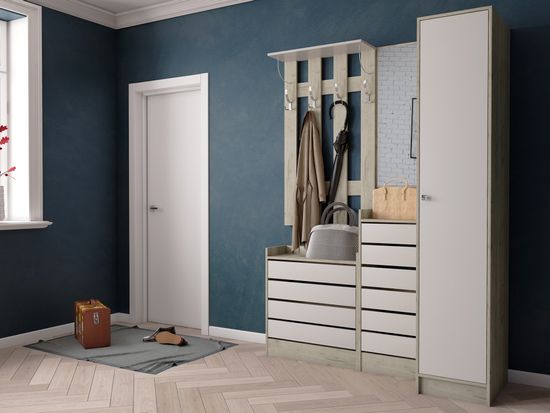 Шкаф-пенал ЯМАЙКА Япп-1 дуб крафт серый / кашемир