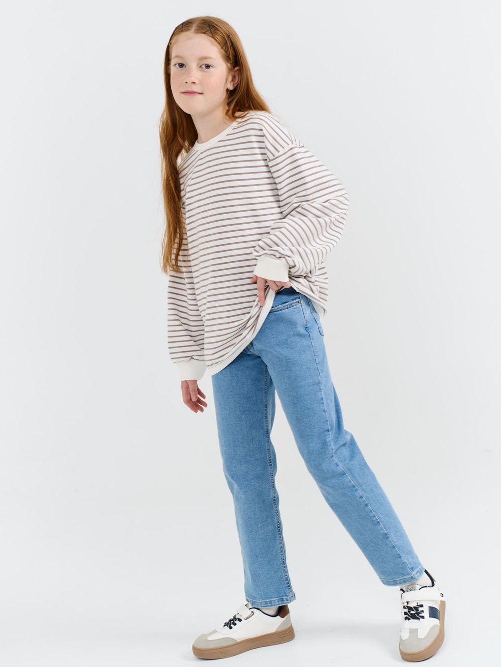 Свитшот облегченный "Полоска Тауп" 7+