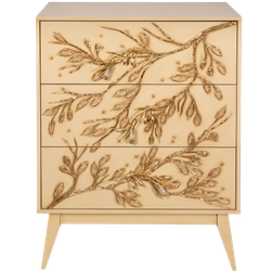 Комод Oliva Branch (Олива Бранч) с 3 ящиками Айвори Мраморное золото