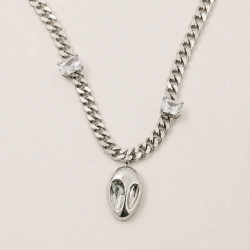 Колье Oubi Yabi «Серебряная маска» Silver