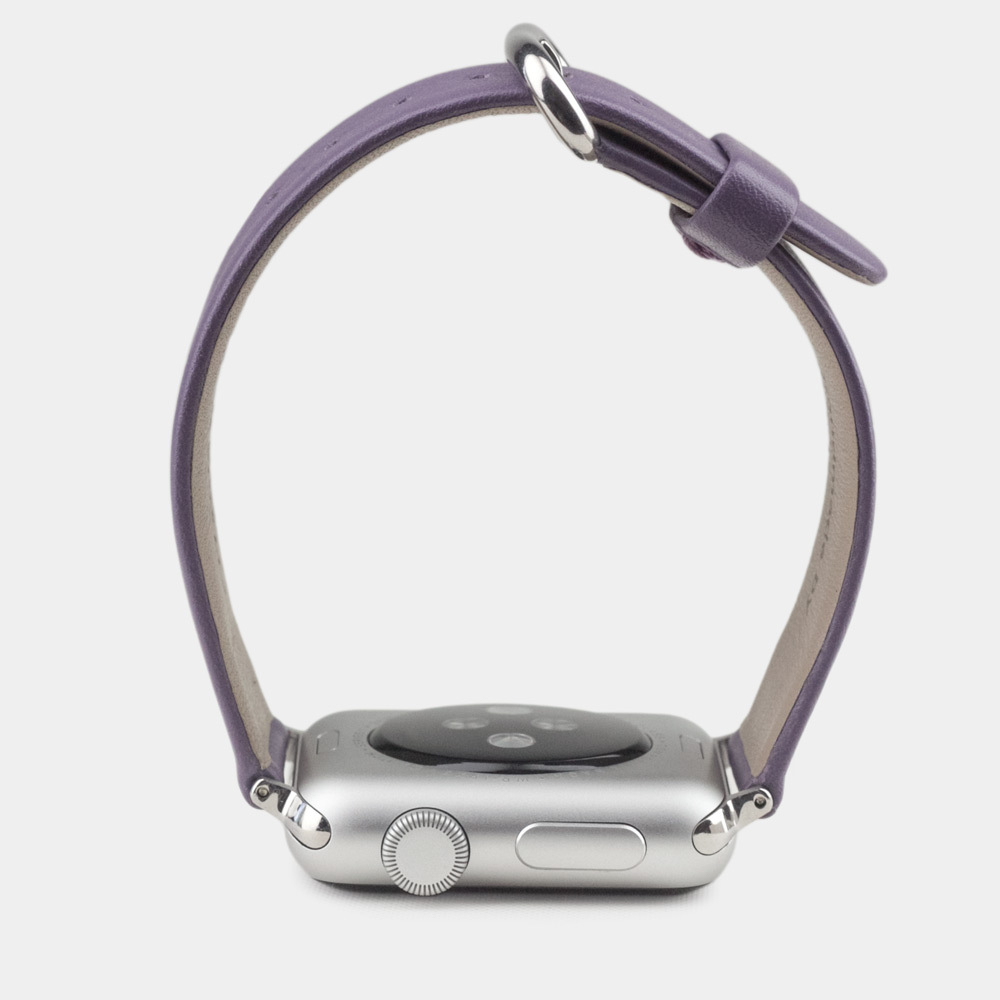 Ремешок для Apple Watch 44/45/46 mm из кожи теленка, фиолетового цвета