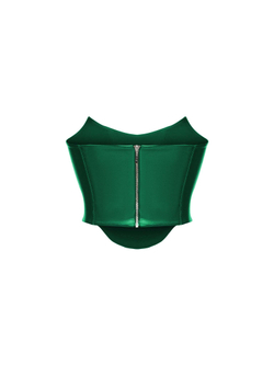 Блуза корсетного типа из эко-кожи с отстрочками