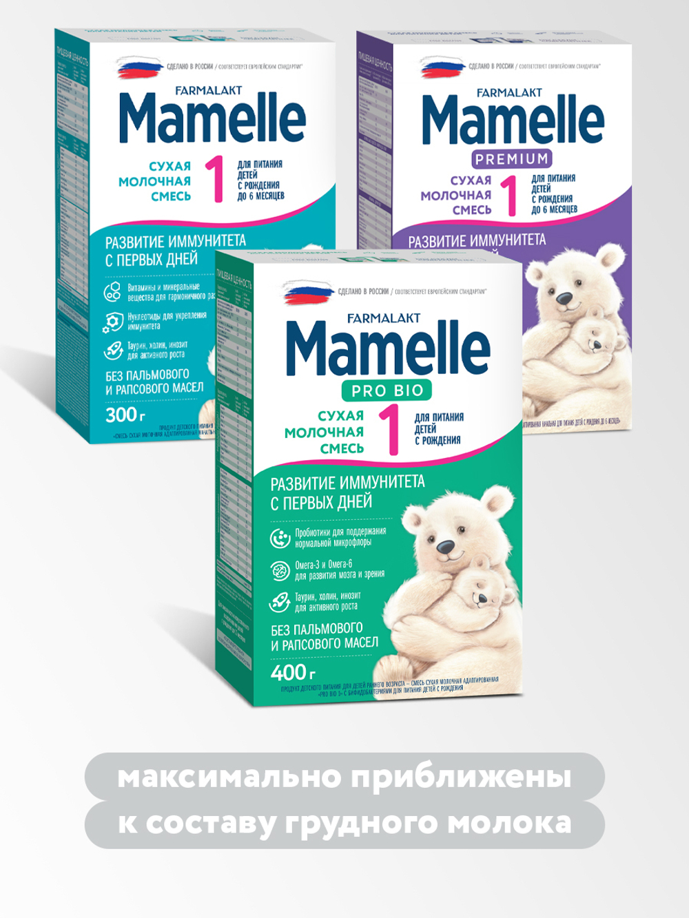 MAMELLE Смесь сухая молочная адаптированная «Pro Bio 1» с бифидобактериями для питания детей с рождения