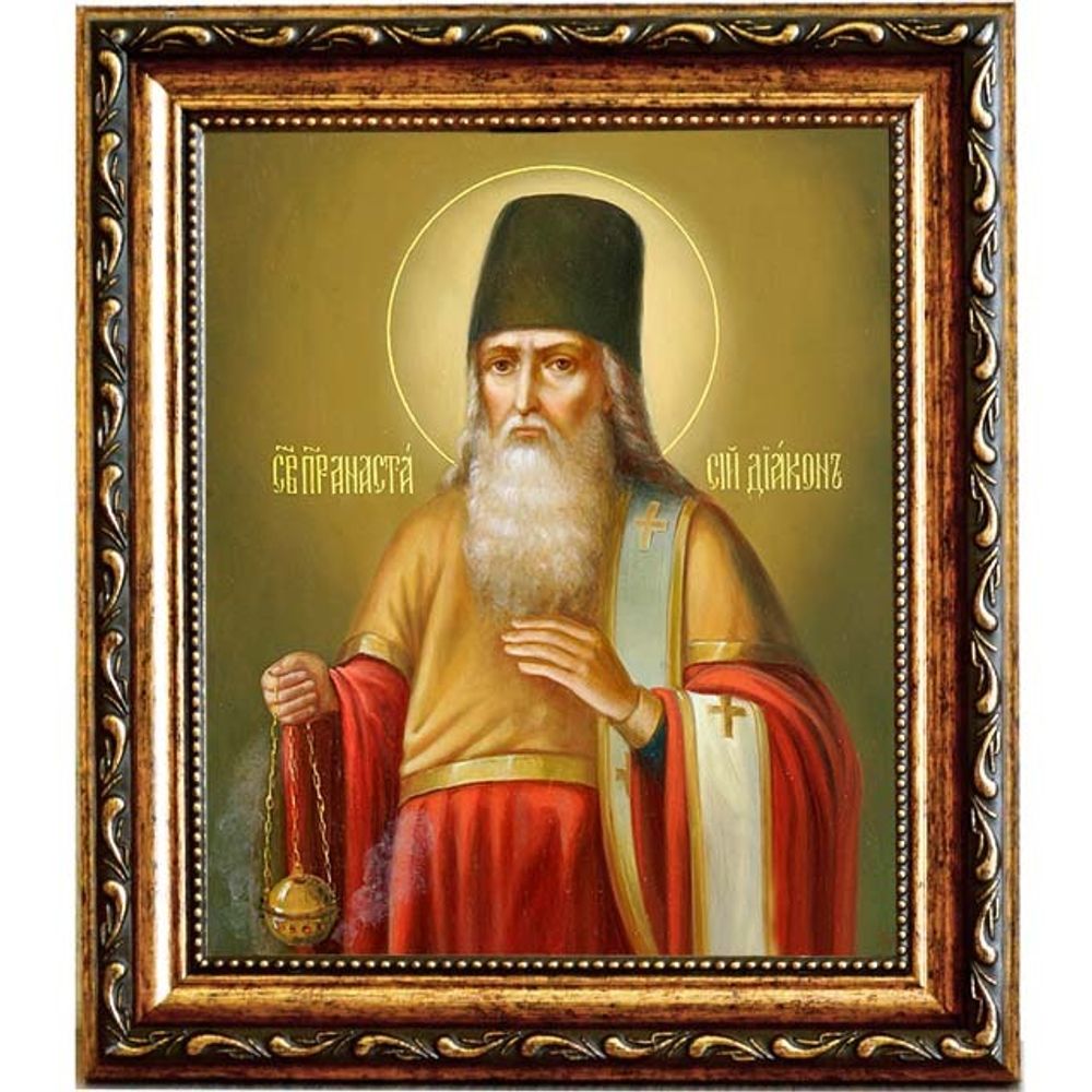 Анастасий Печерский, преподобномученик, диакон. Икона на холсте.
