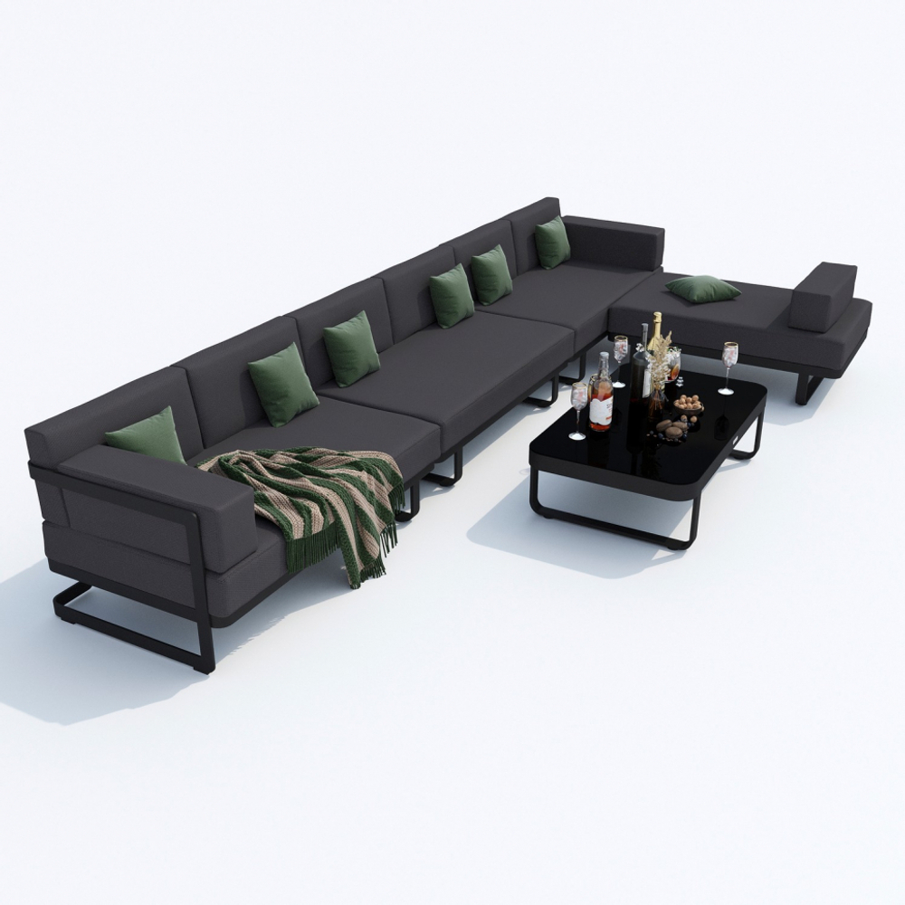 Лаунж зона угловая Ideal Patio ТЕСОРА антрацит - каркас карбон