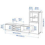 Комбинация для хранения ТВ - IKEA BESTÅ/BESTA, 129x42x240см, светло-коричневый, БЕСТО ИКЕА