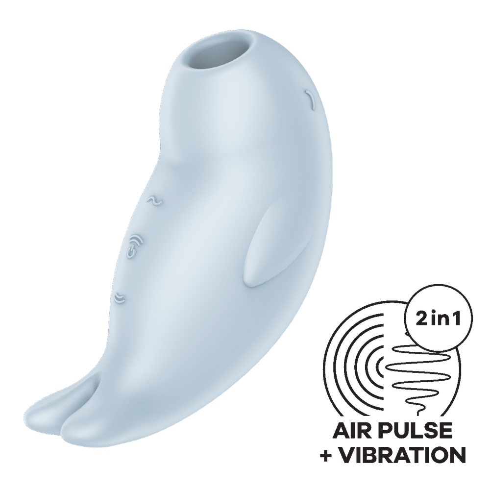 Вакуумный стимулятор клитора Satisfyer Seal you soon, голубой