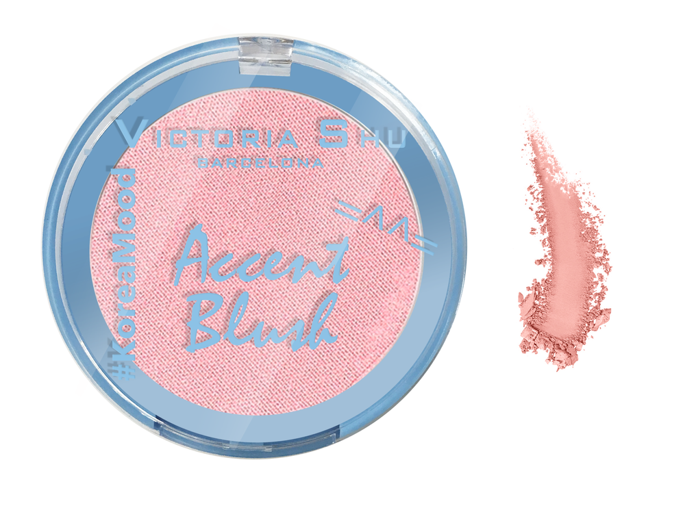 Victoria Shu Румяна Accent Blush #Koreamood, тон №04, Бледный розовый с шиммером, 2,5 гр