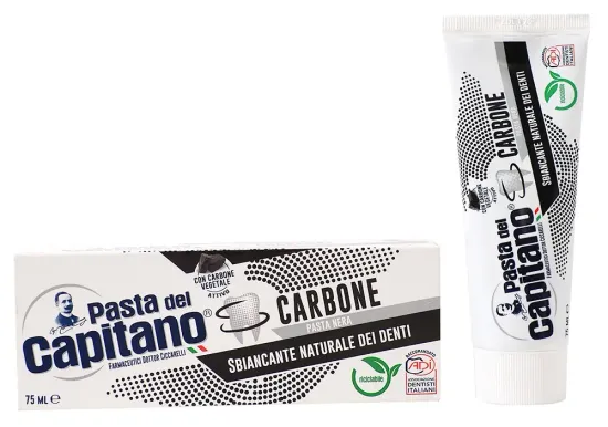 Pasta del Capitano Зубная паста Whitener Teeth With Charcoal / Отбеливающая с древесным углем 75 мл