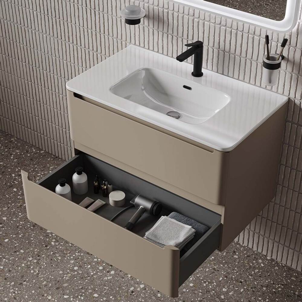 Тумба с умывальником IDDIS Edifice, подвесная, 80 см, капучино, EDI80C0i95K