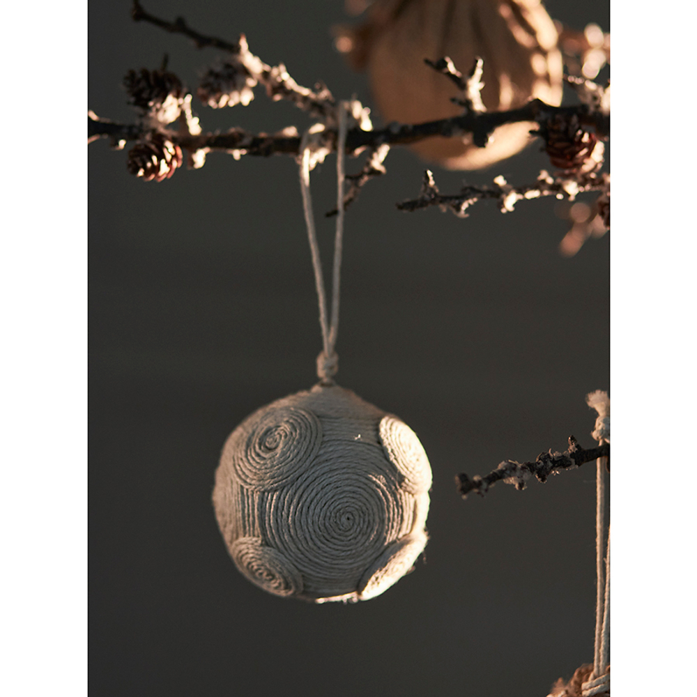 Набор елочных шаров zero waste из джута из коллекции new year essential, 4 шт.