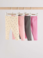 Легинсы для малышей Next E67-034, 4 шт., Серый, Светло-желтый, Розовый
