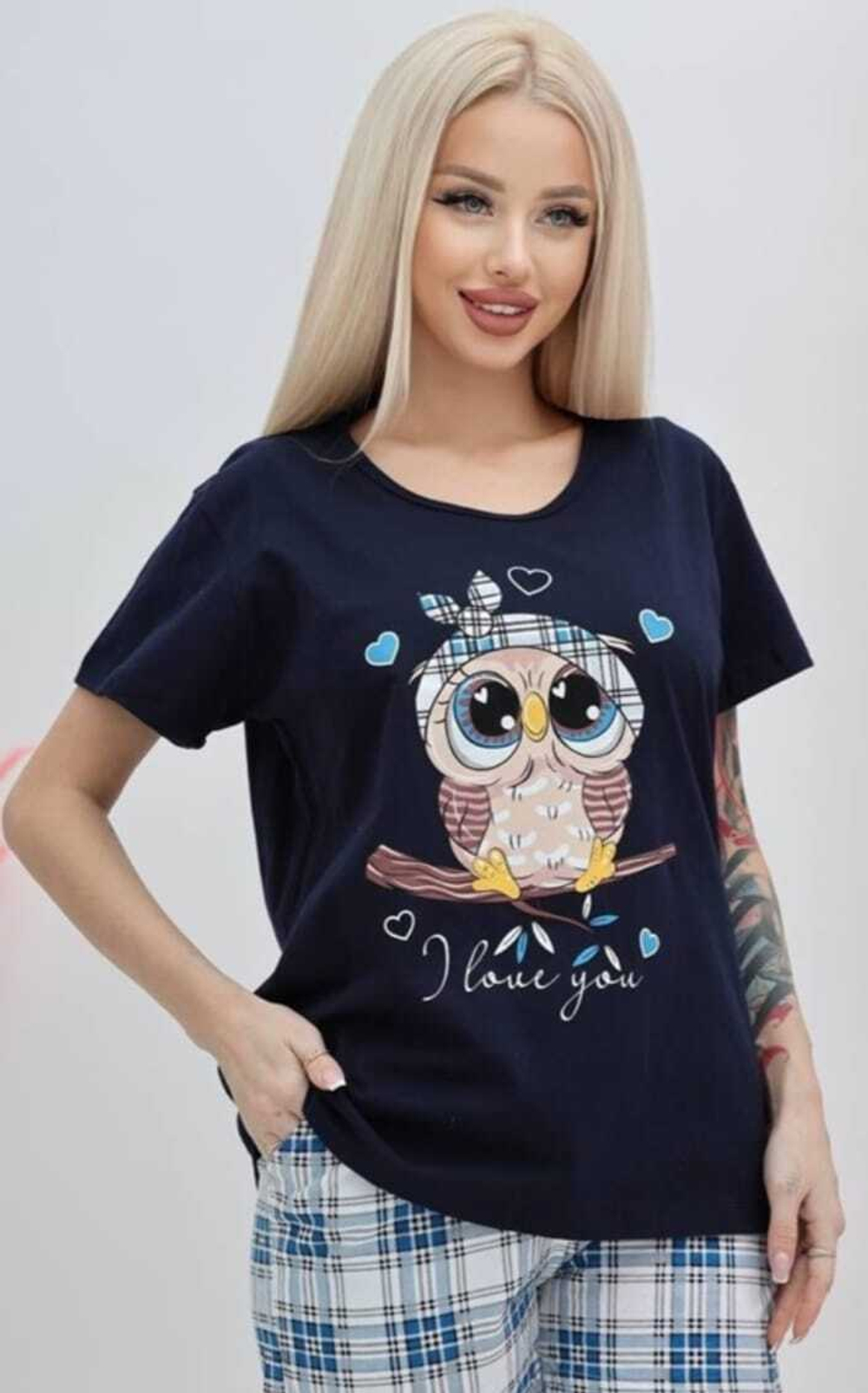 Пижама женская штаны+футболка к/р( норма) ШФ0014