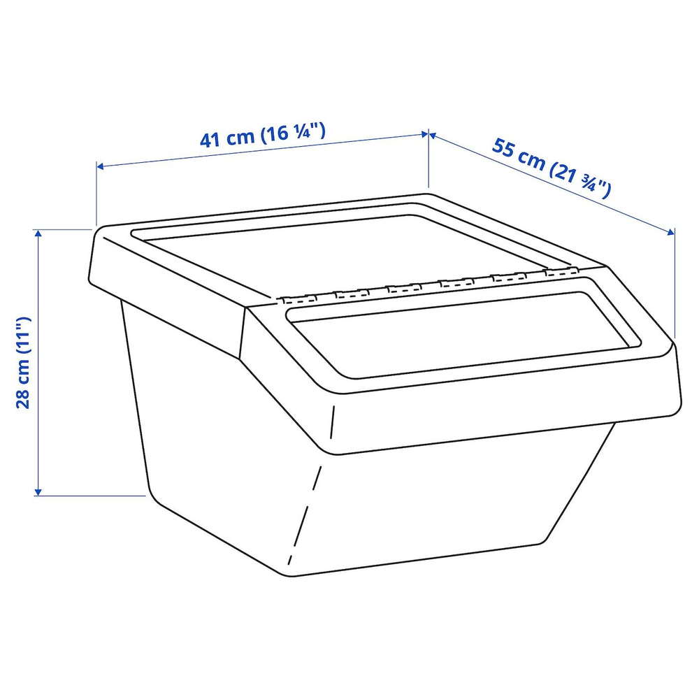 IKEA SORTERA  (ИКЕА СОРТЕРА)  -  Корзина для разделения отходов, белая, 37 л