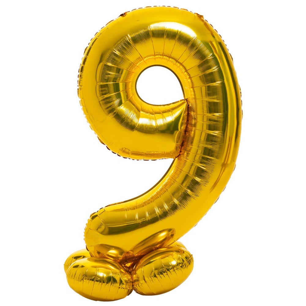 Шар фольгированный Цифра 9 165 см (Золотой)