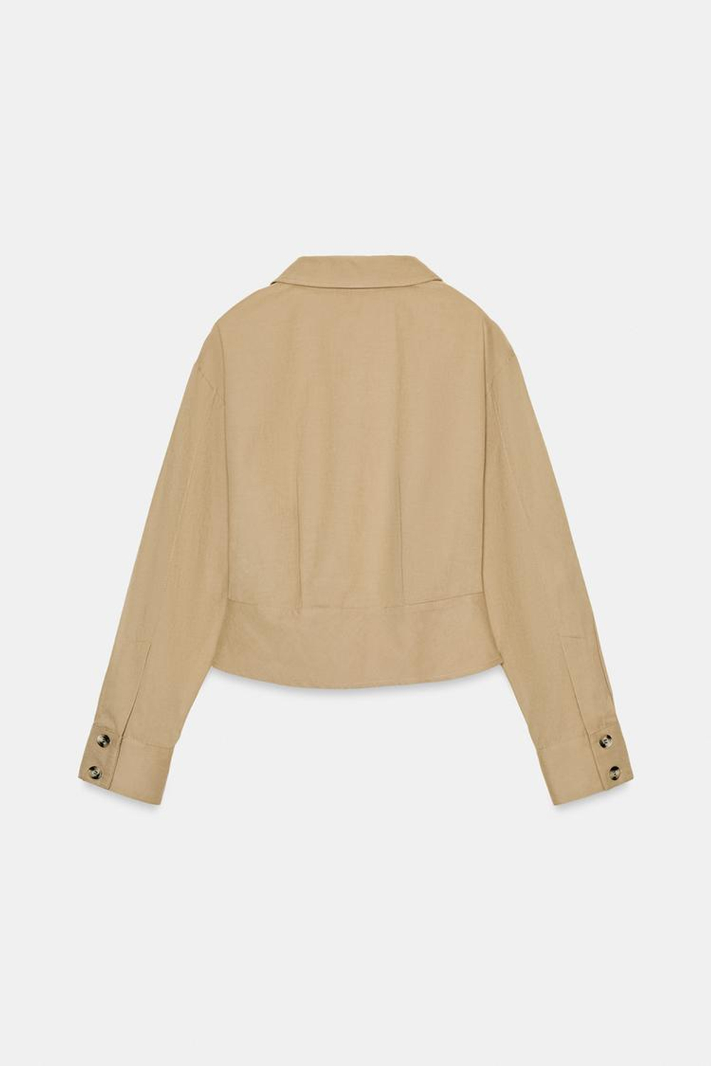 ZARA ПРИТАЛЕННАЯ РУБАШКА ИЗ МЯГКОЙ ТКАНИ, РЫЖЕВАТО-КОРИЧНЕВЫЙ