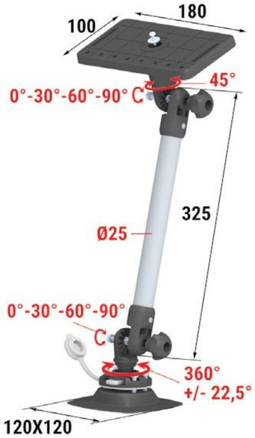Площадка монтажная на баллон, быстросъемная с удлинителем 325 мм (10269317)