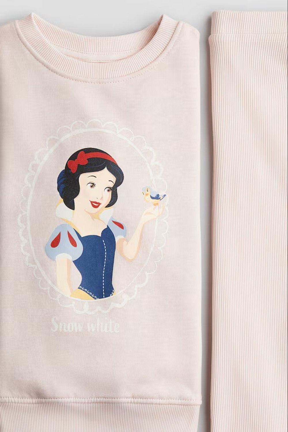 H&M Комплект из футболки и легинсов с принтом, светло-розовый