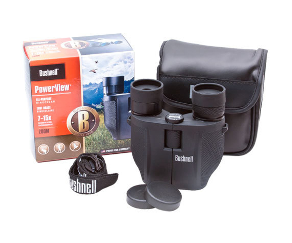 Комплект поставки бинокля Bushnell PowerView 7x-15x 25