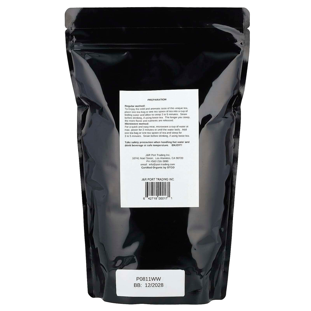 J&R Port Trading, Organic Rooibos Tea (Органический чай ройбуш), без кофеина, 454 г (1 фунт)