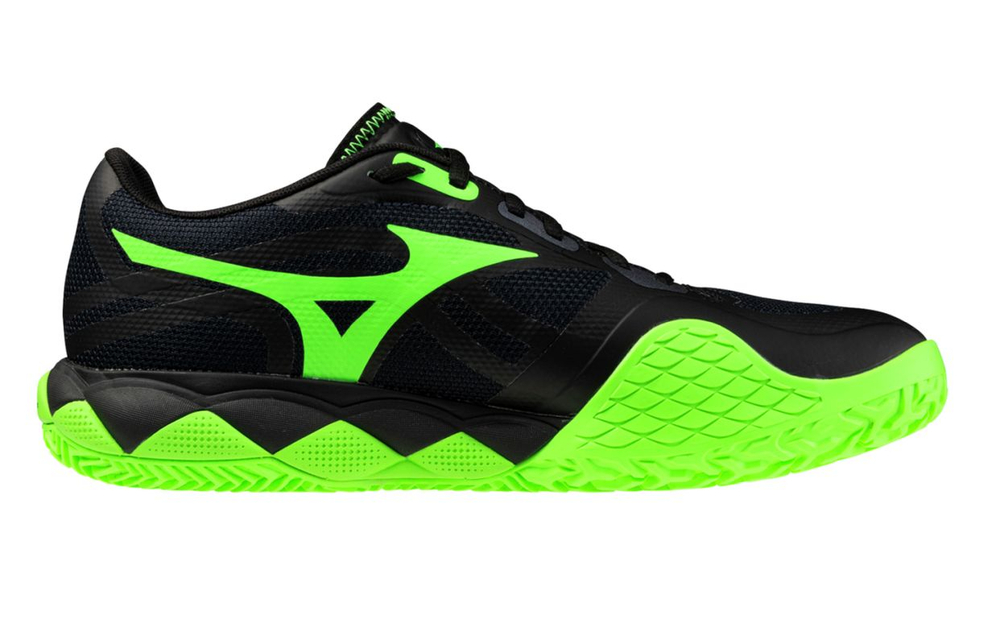 Мужские кросовки для Padel Mizuno Wave Enforce Tour 2 Padel - black/foliage green/glowing ap