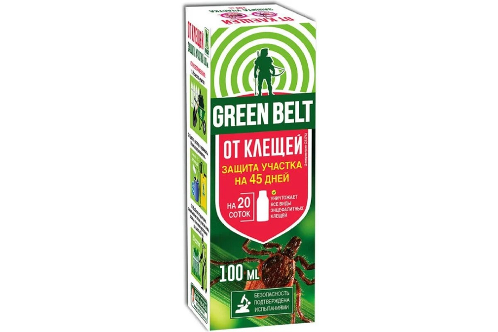 Защита участка от клещей на 45дней, 100 мл, Green Belt