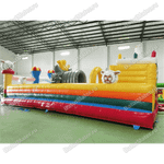 Надувной батут с крышей "Злой страшный серый волк"