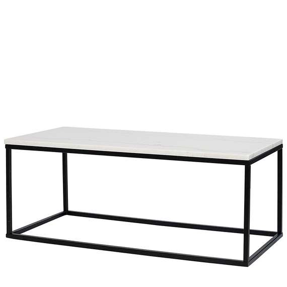 Столик журнальный Mayen, 90х40х35 см, белый мрамор/черный