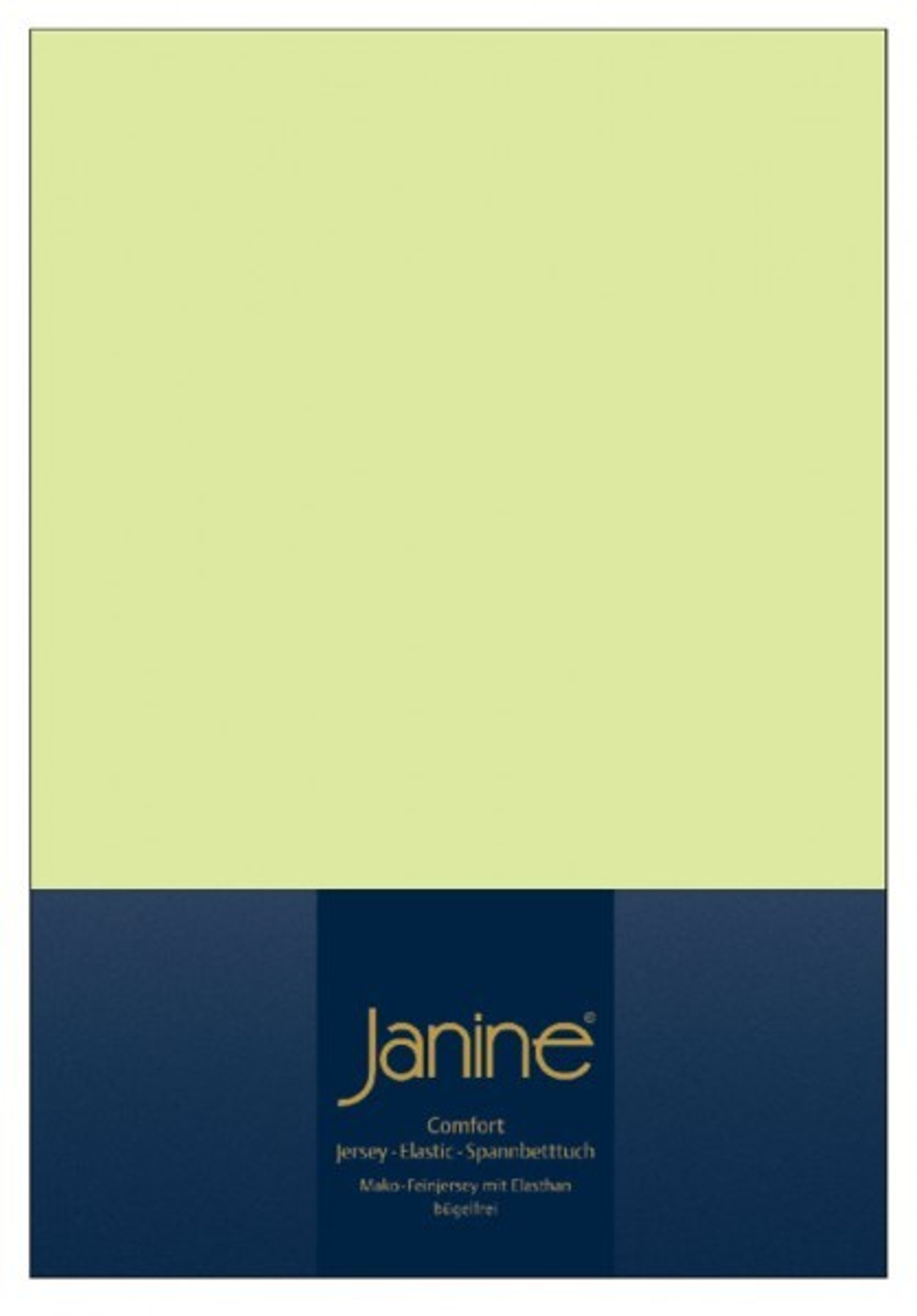 Простыня на резинке 140-160x200 Janine Elastic-Jersey 5002 зеленая