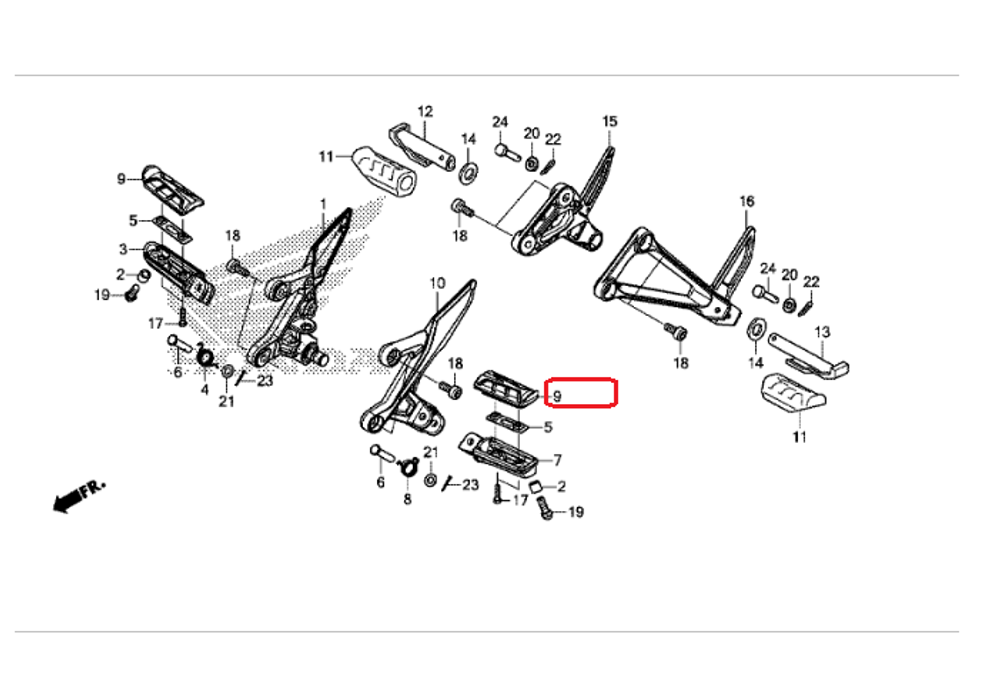 50661-MJE-D00. RUBBER, MAIN STEP