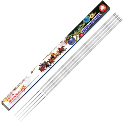 Свеча бенгальская 650 мм Новогодние (4шт) УПЗ