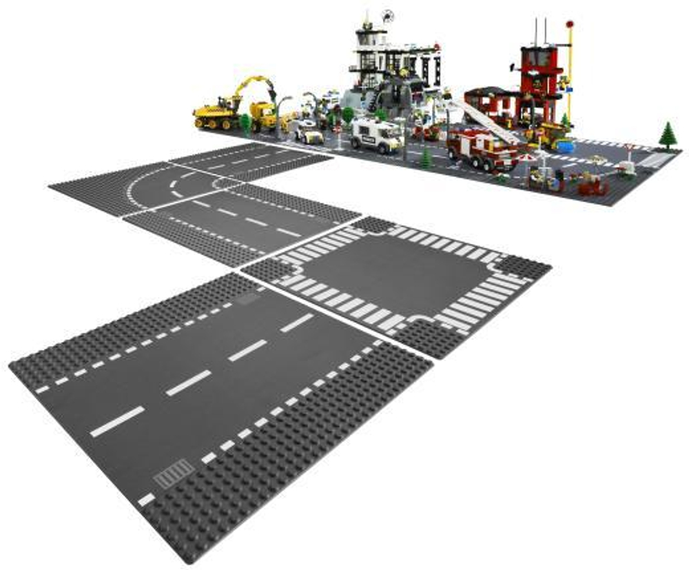 LEGO City: Дорога и перекрёсток 7280 — Straight and Crossroad Pieces — Лего Сити Город