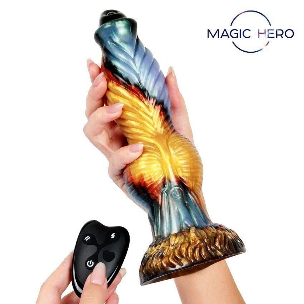 Разноцветный фантазийный вибромассажер - 26 см. (Цвет: разноцветный)