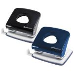 Дырокол до 30л, Brauberg, PN-100M, металлический, с линейкой, ассорти